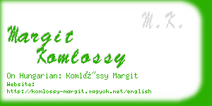 margit komlossy business card
